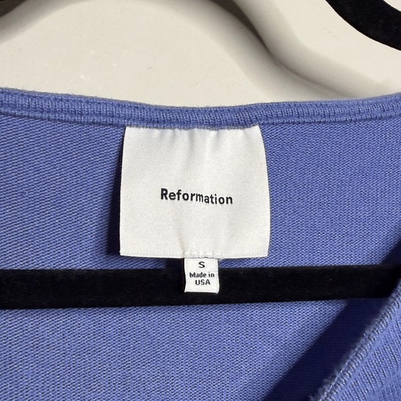 REFORMATION Eternity Knit Top Neptune Blue - Picture 4 of 6